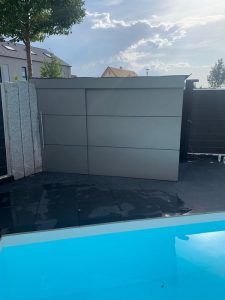 Verkleidung Schwimmingpool Gerätehäuschen